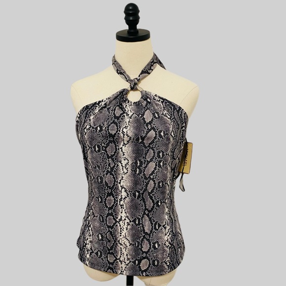 MICHAEL Michael Kors Tops - Michael Kors  Snake Print Halter Top- Sz Large